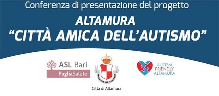 Martedì 14 giugno presentazione del progetto "Altamura città amica dell'autismo"