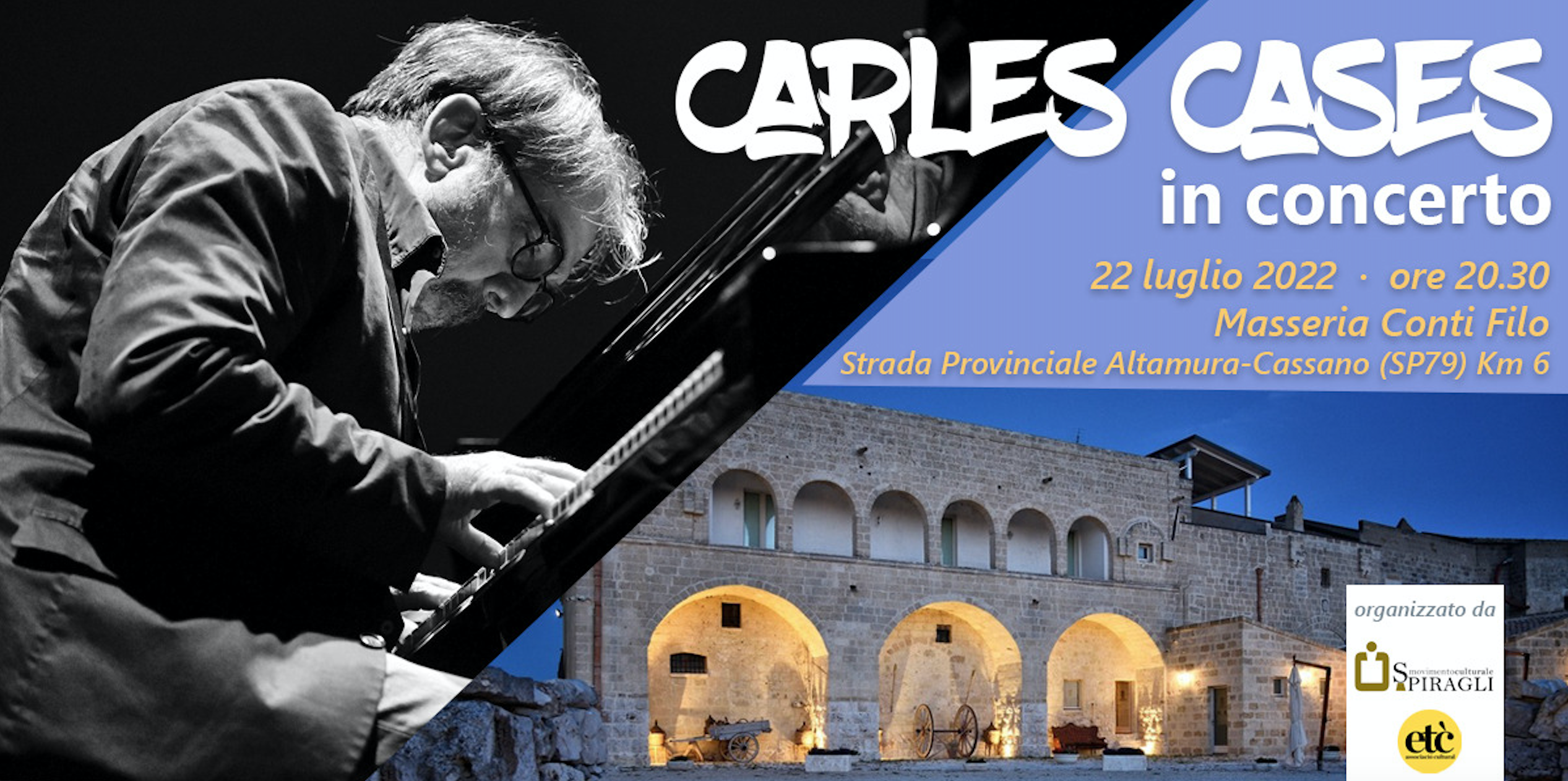 Carles Cases in concerto per la prima volta al Sud Italia