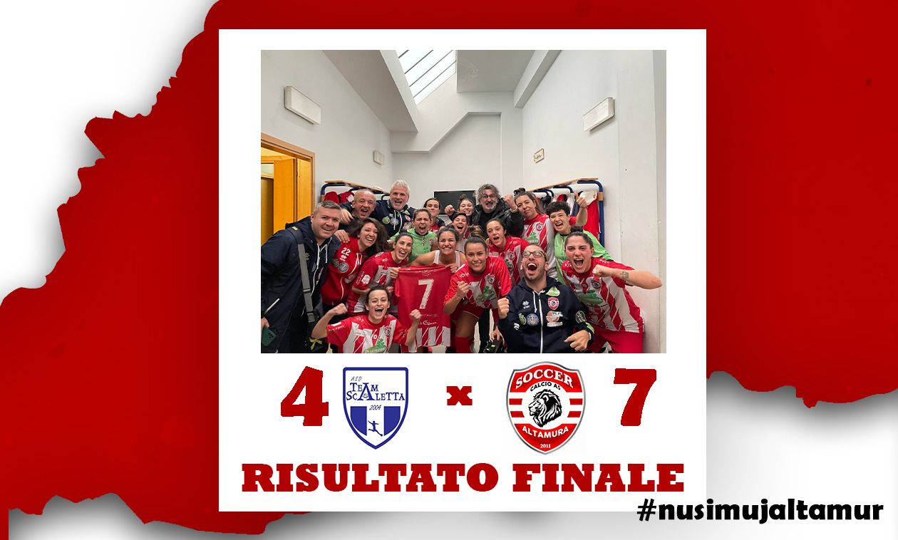 Soccer Altamura, grazie alla vittoria con il Team Scaletta si porta a un punto dai play-off