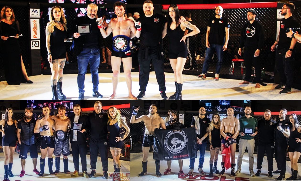 Gli Altamurani Michele Clemente, Giuseppe Nigro e Saimir Selmi vittoriosi al Wolf Fighting Championship