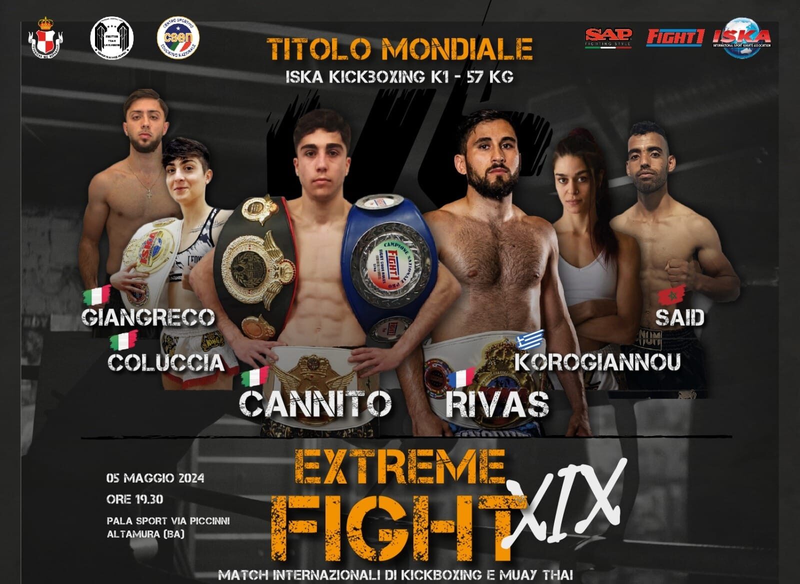 Paolo Cannito ad Altamura per il titolo mondiale ISKA KickBoxing K1