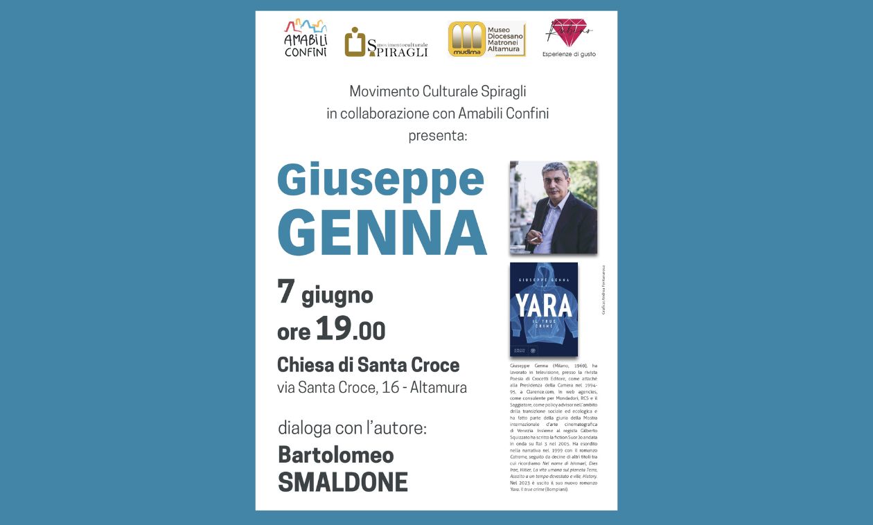Presentazione del romanzo “Yara. Il true crime” di Giuseppe Genna ad Altamura