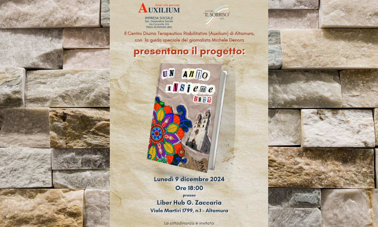 Altamura, presentazione del progetto “Un anno insieme 2025” a Liber Hub – Gianpiero Zaccaria
