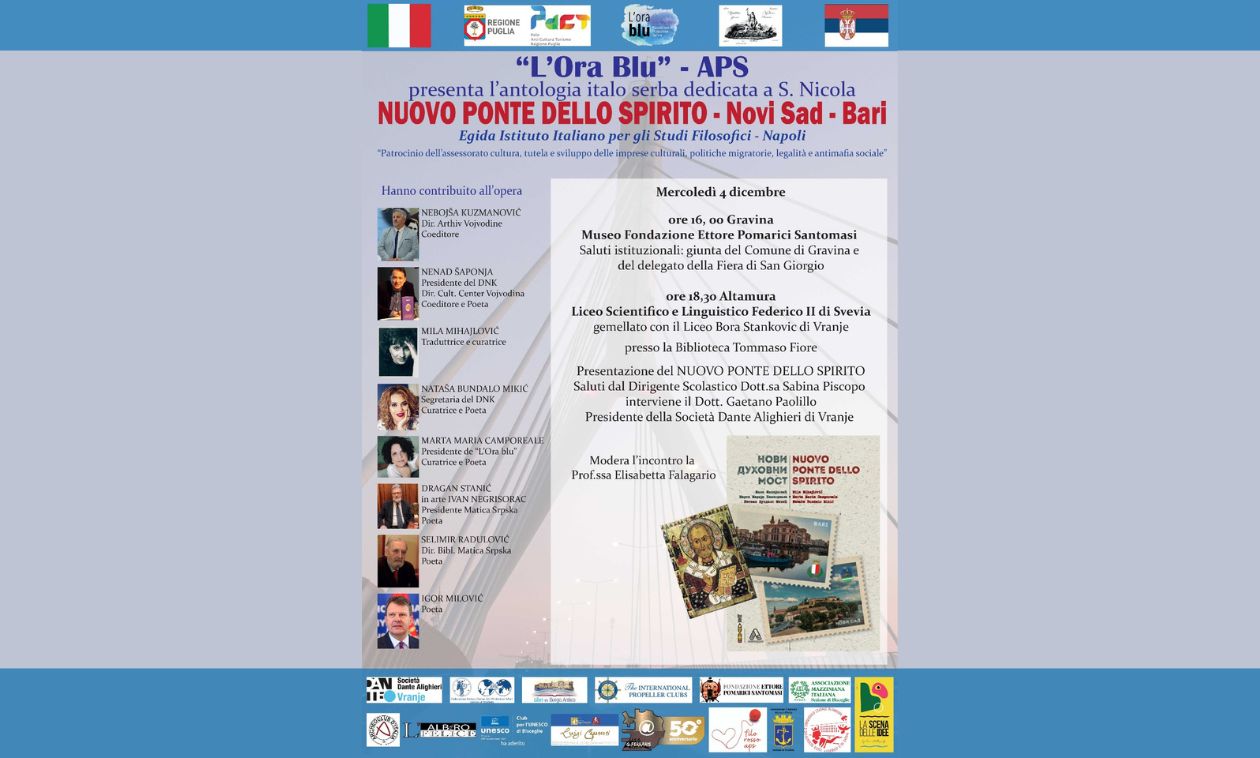 Liceo Scientifico e Linguistico “Federico II di Svevia”: presentazione Antologia poetica bilingue “NUOVO PONTE DELLO SPIRITO”