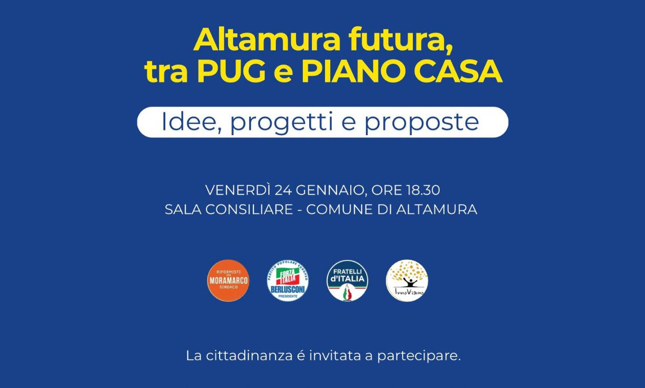 Altamura, Polis2030: confronto con i cittadini su PUG e Piano Casa