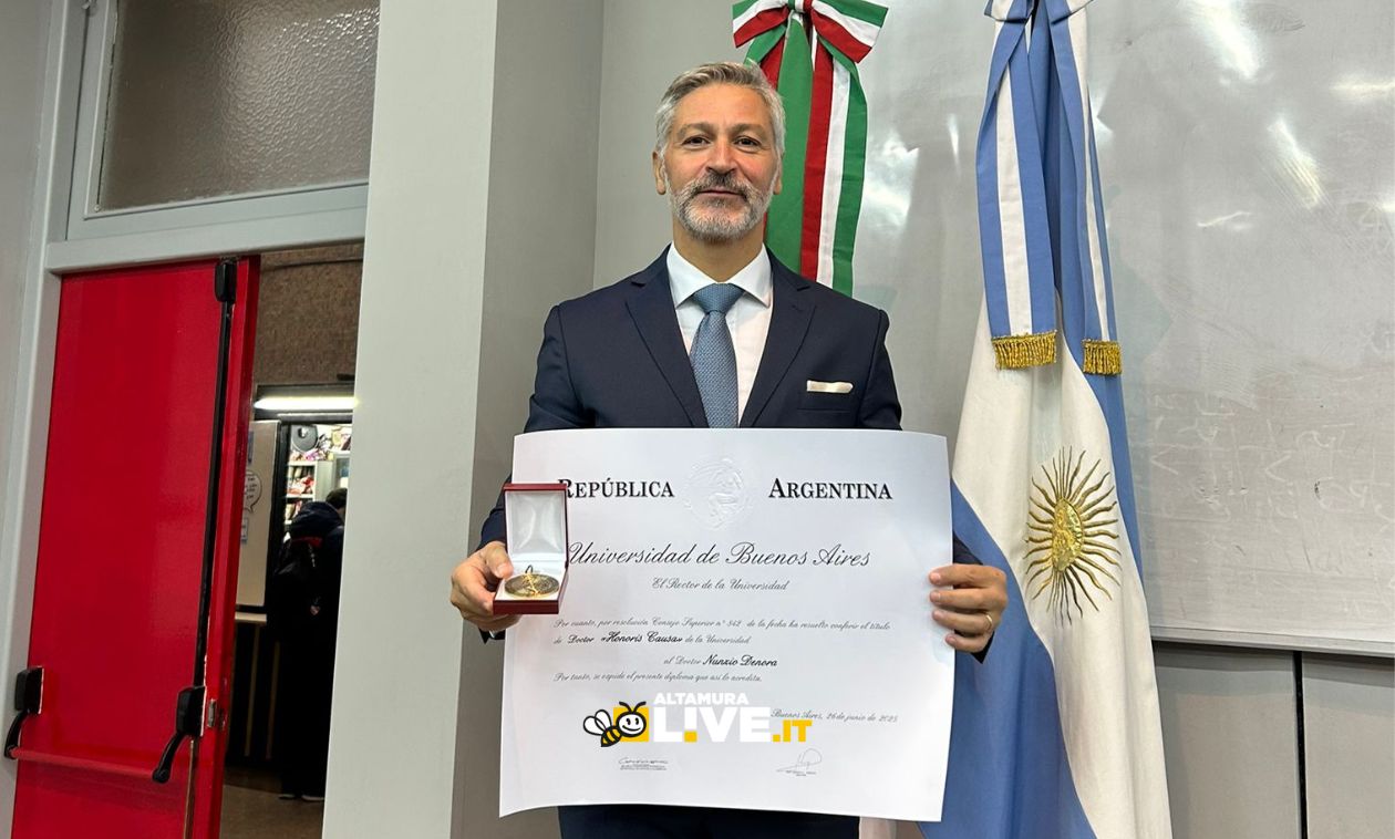 Il professore altamurano Nunzio Denora insignito del Dottorato Honoris Causa dall’Università di Buenos Aires