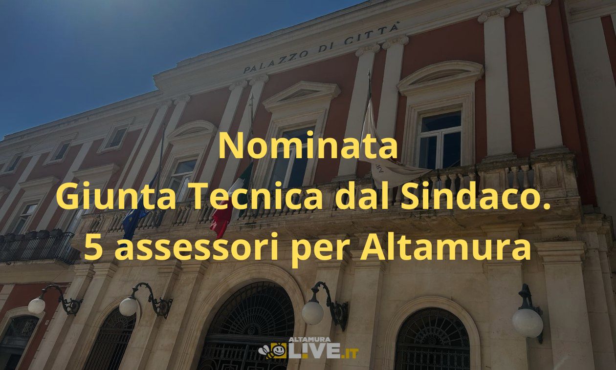 Nominata una Giunta Tecnica dal Sindaco. 5 assessori per Altamura