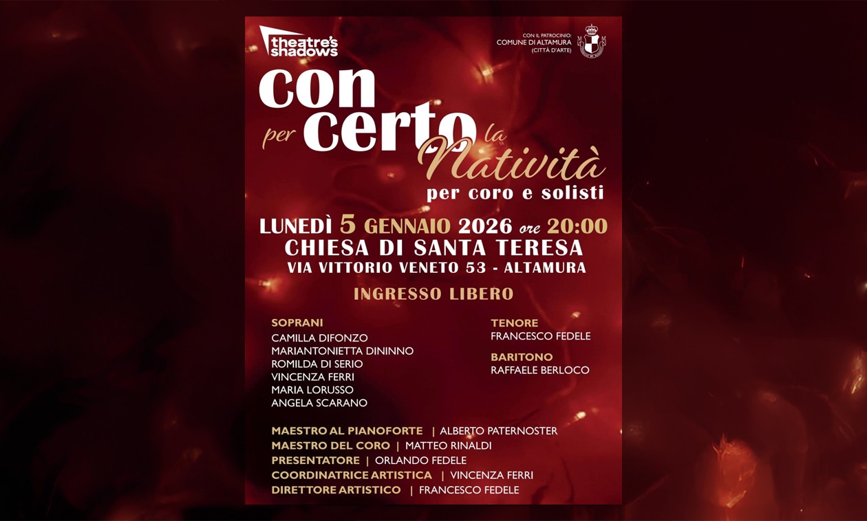 Concerto ad Altamura il 5 gennaio alla Chiesa di Santa Teresa: musica sacra e giovani voci