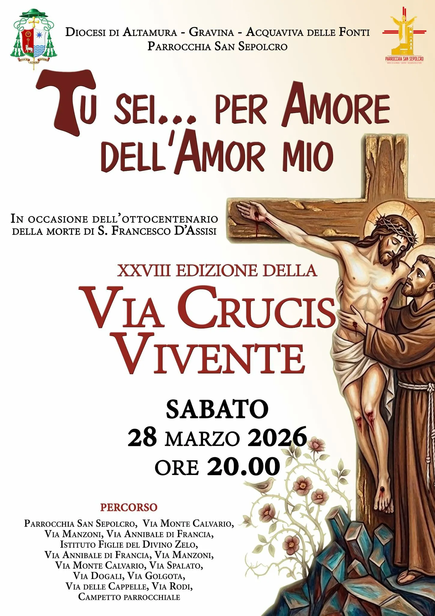Via Crucis Vivente ad Altamura: sabato 28 marzo la rappresentazione della Passione di Cristo