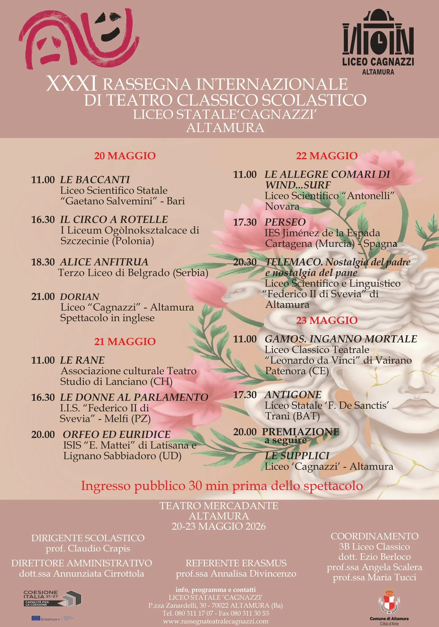 Programma della XXXI Rassegna Teatrale Internazionale